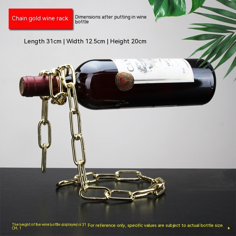 Chain Wine Rack — Unique Floating Bottle Holder