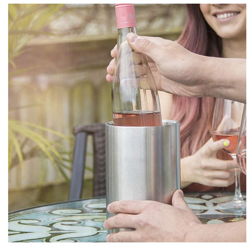 Double-Wall Insulated Stainless Steel Ice Bucket — Beer & Wine Cooler