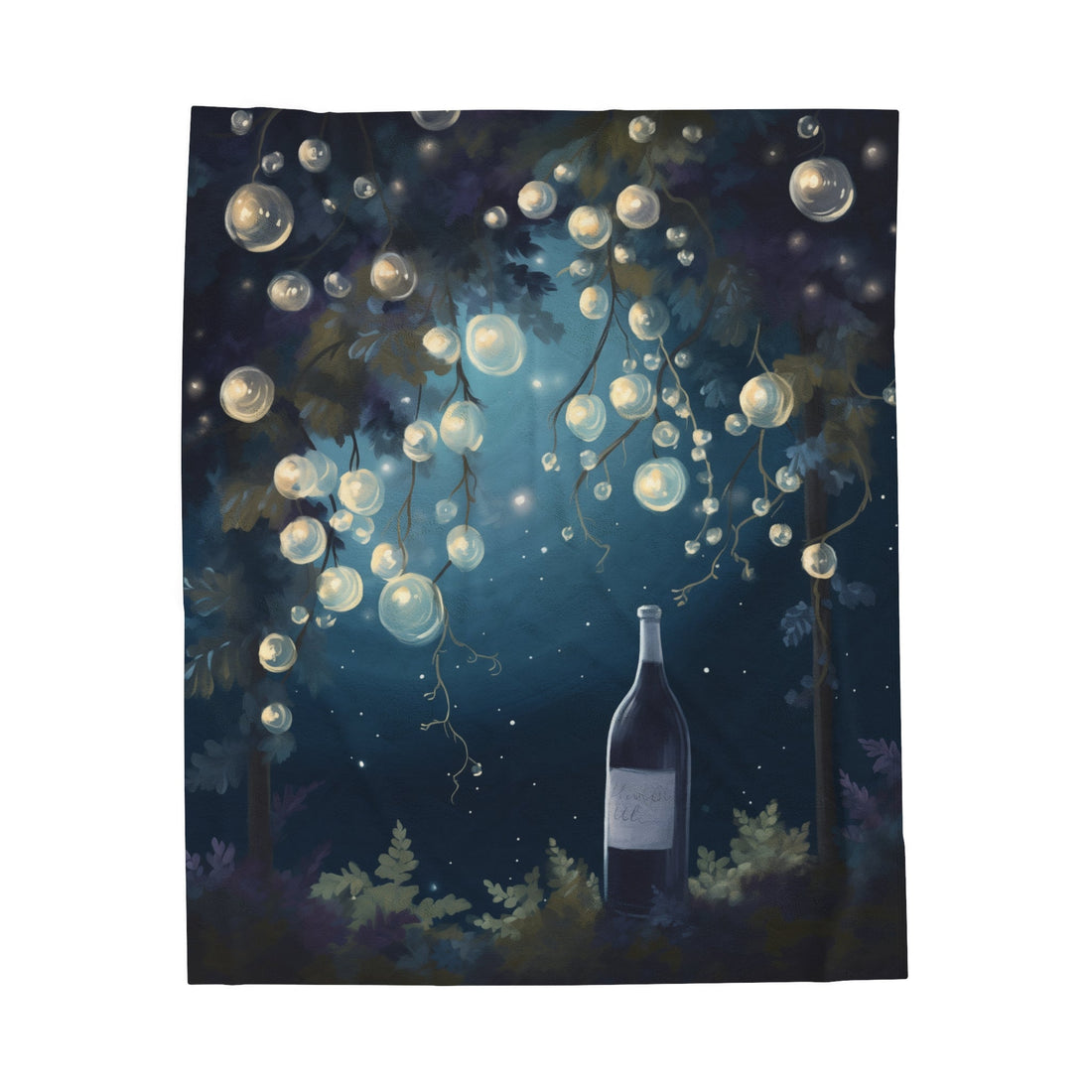 A cozy Wine Night plush blanket styled for the holidays — Christmas gifts for wine lovers