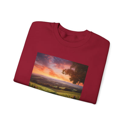 Scenic Sunset Vineyard — Crewneck Sweatshirt