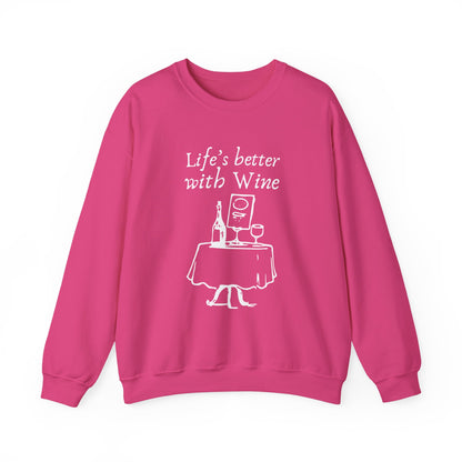 Life's Better With Wine — Crewneck Sweatshirt