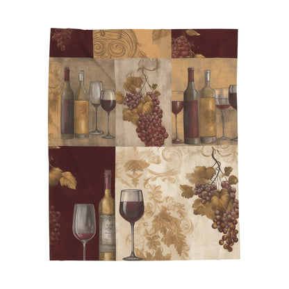Elegant design on a plush velveteen throw blanket