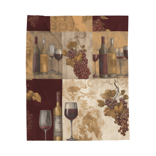 Elegant design on a plush velveteen throw blanket