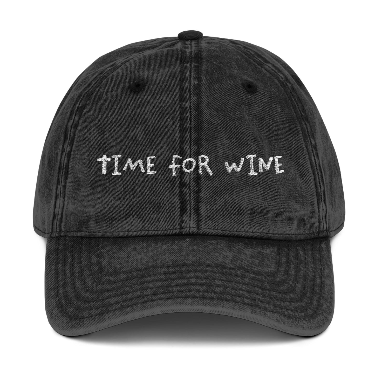 Time for Wine — Vintage Embroidered Cap