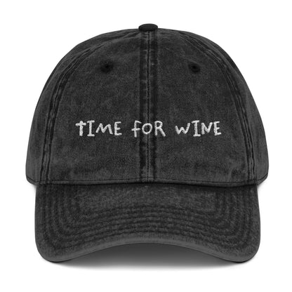 Time for Wine — Vintage Embroidered Cap