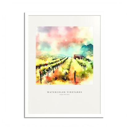 Watercolor Vineyards — Framed Art Print