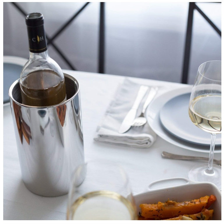Double-wall insulated stainless steel ice bucket for home bar