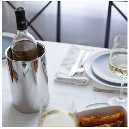 Double-wall insulated stainless steel ice bucket for home bar