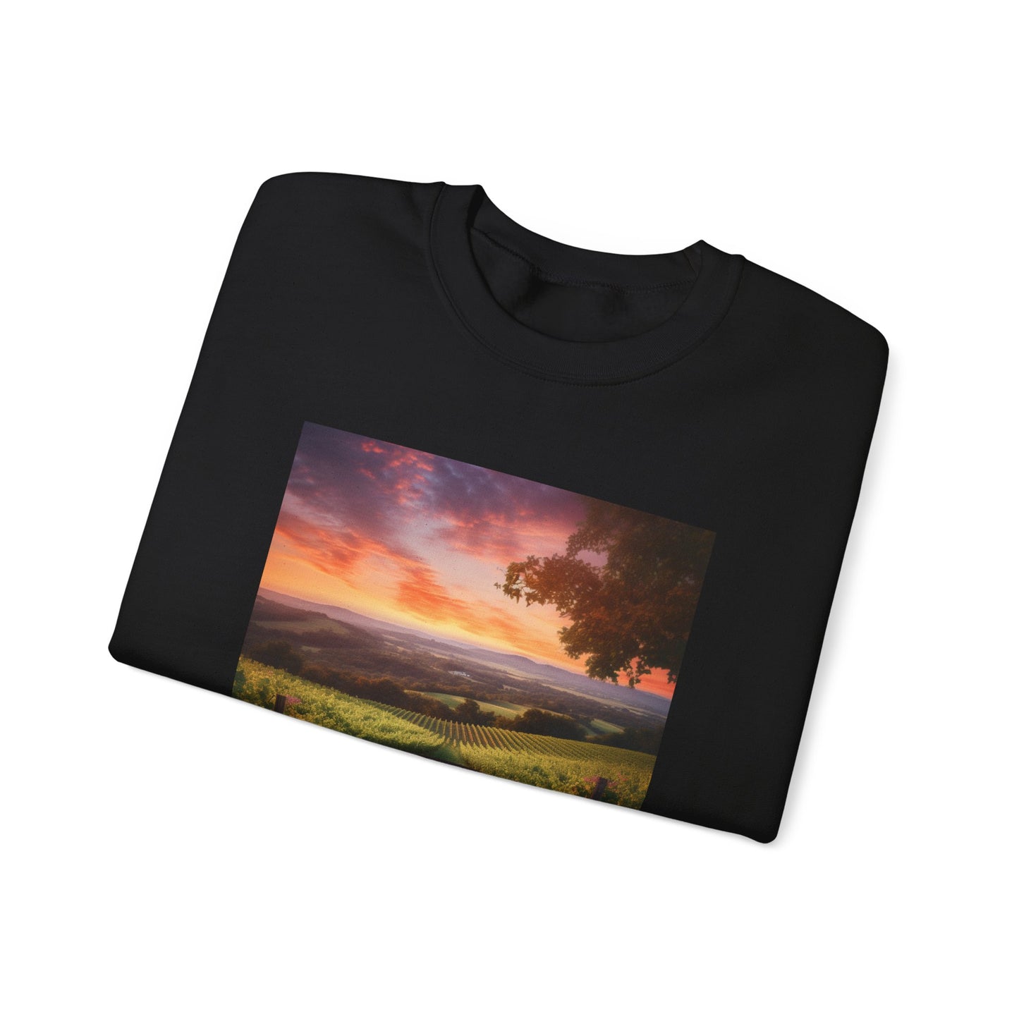 Scenic Sunset Vineyard — Crewneck Sweatshirt