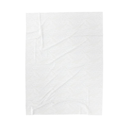 Quilted Vines plush blanket - blank white backing, larger size shown flat on white