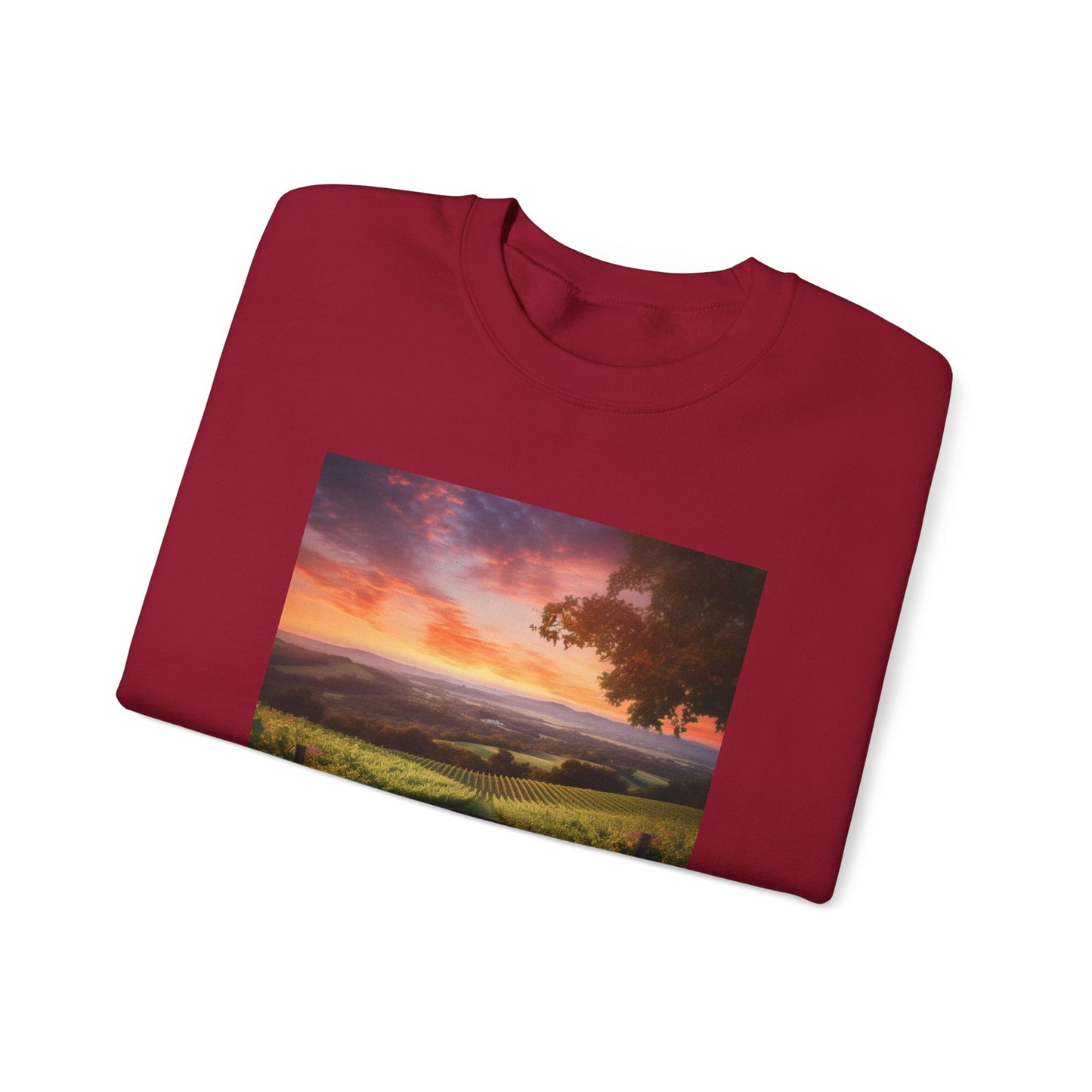 Scenic Sunset Vineyard — Crewneck Sweatshirt