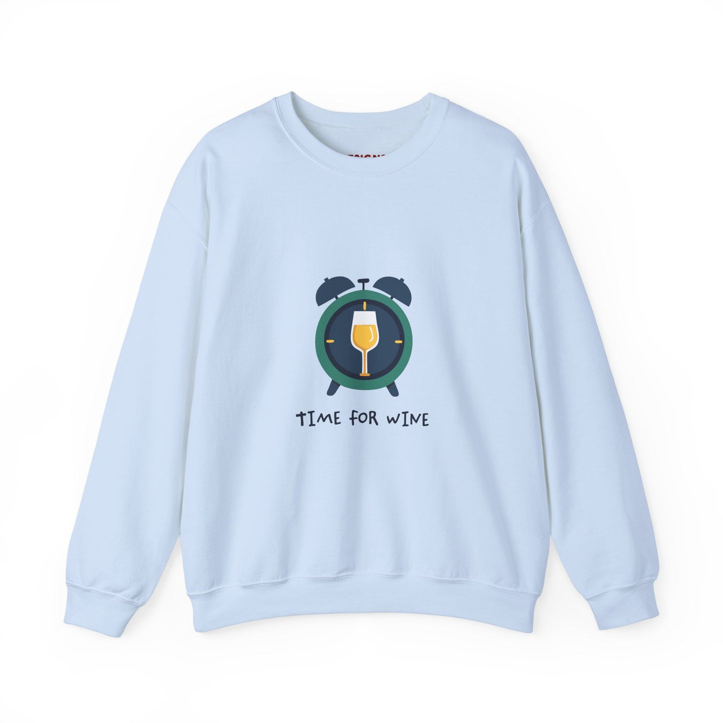 Time for Wine white lovers design on a crewneck sweatshirt