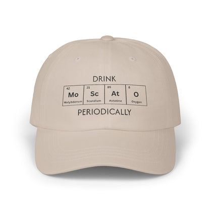 Drink Moscato Periodically element tiles in black on a stone cotton classic cap