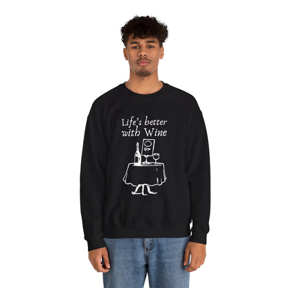Life's Better With Wine — Crewneck Sweatshirt
