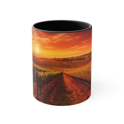 Vineyard at Sunset — Accent Mug (11oz / 15oz)