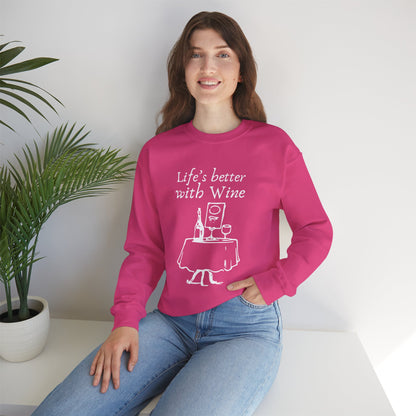 Life's Better With Wine — Crewneck Sweatshirt