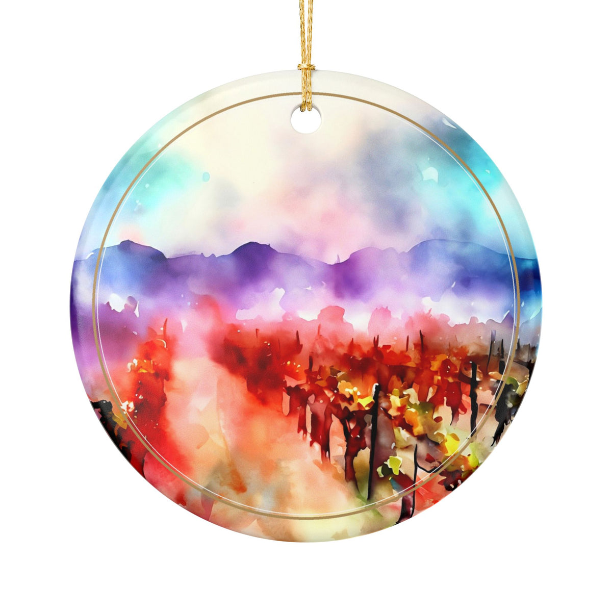 Fiery Vines — Ceramic Ornament