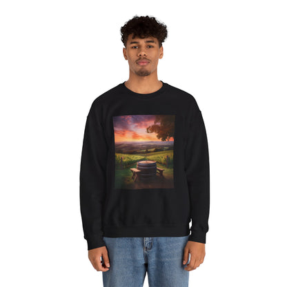 Scenic Sunset Vineyard — Crewneck Sweatshirt