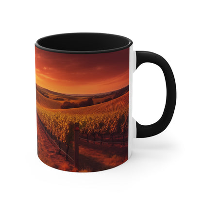 Vineyard at Sunset — Accent Mug (11oz / 15oz)