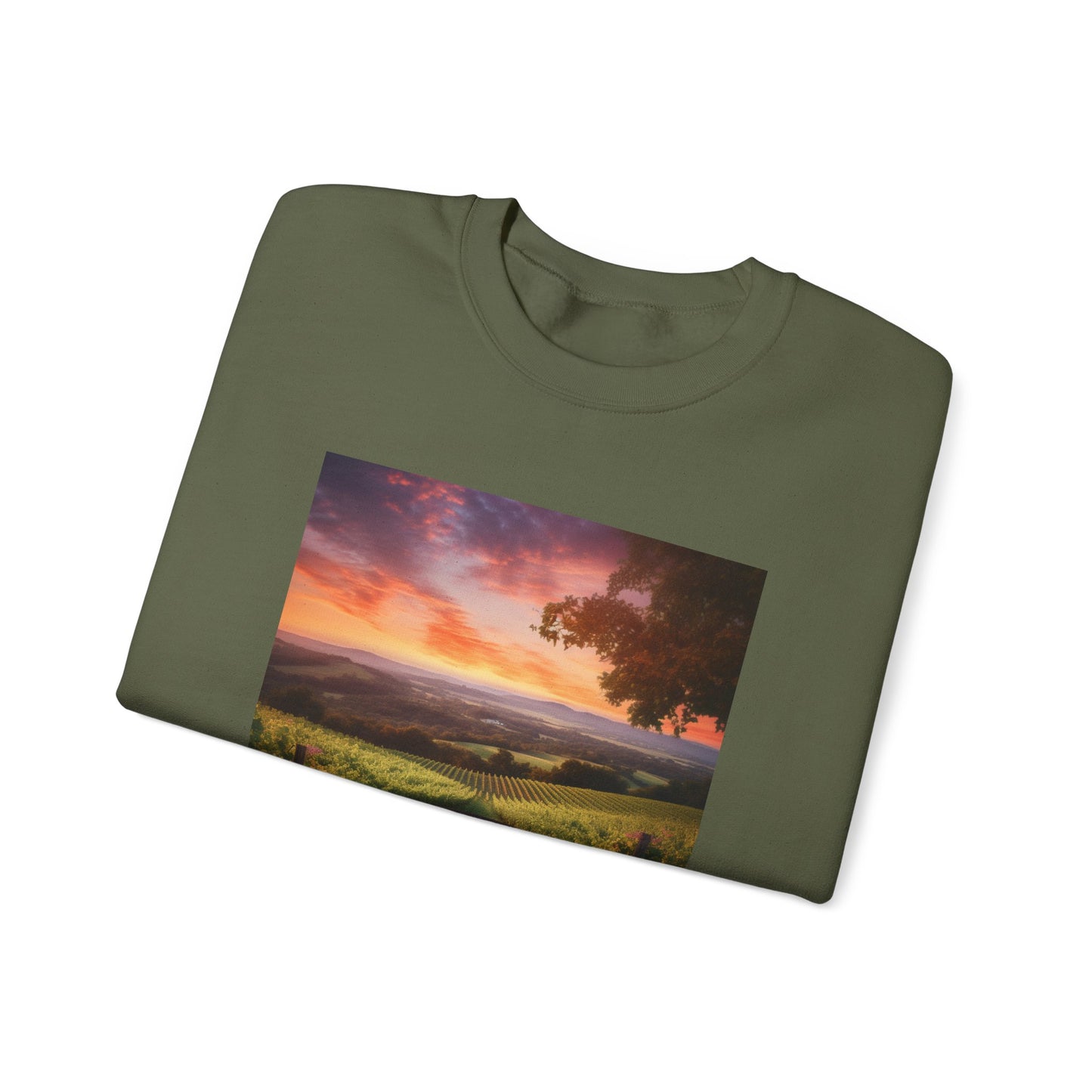 Scenic Sunset Vineyard — Crewneck Sweatshirt