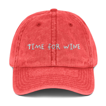 Time for Wine — Vintage Embroidered Cap