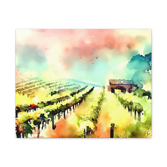 Watercolor Vineyards — Canvas Wall Art