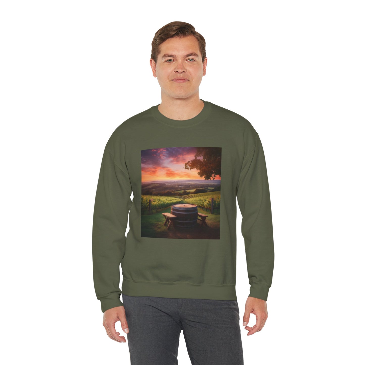 Scenic Sunset Vineyard — Crewneck Sweatshirt
