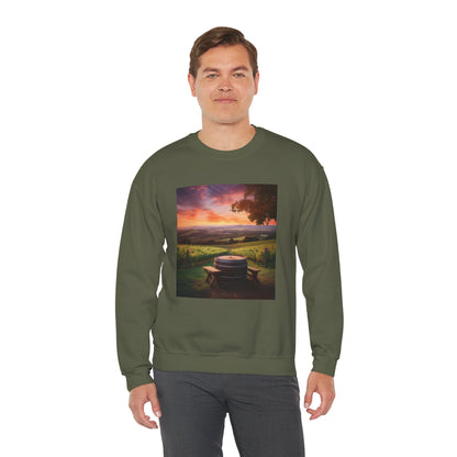 Scenic Sunset Vineyard — Crewneck Sweatshirt