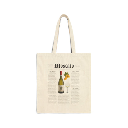 Moscato design printed on a cotton canvas tote bag