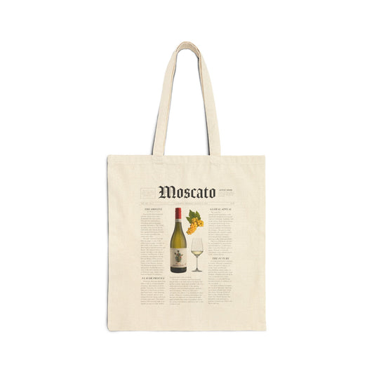 Moscato design printed on a cotton canvas tote bag