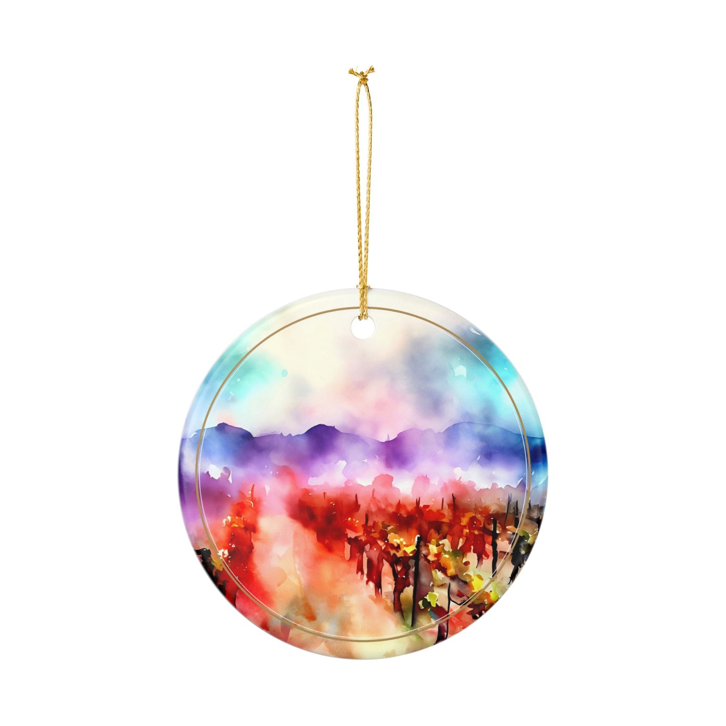 Fiery Vines — Ceramic Ornament