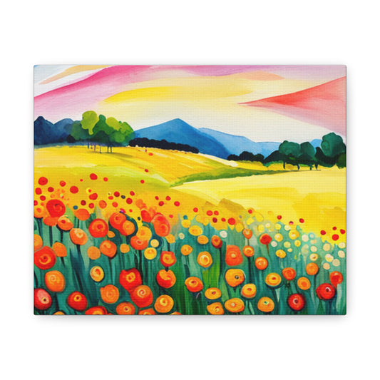 Poppy Fields — Canvas Wall Art — 10″ x 8″