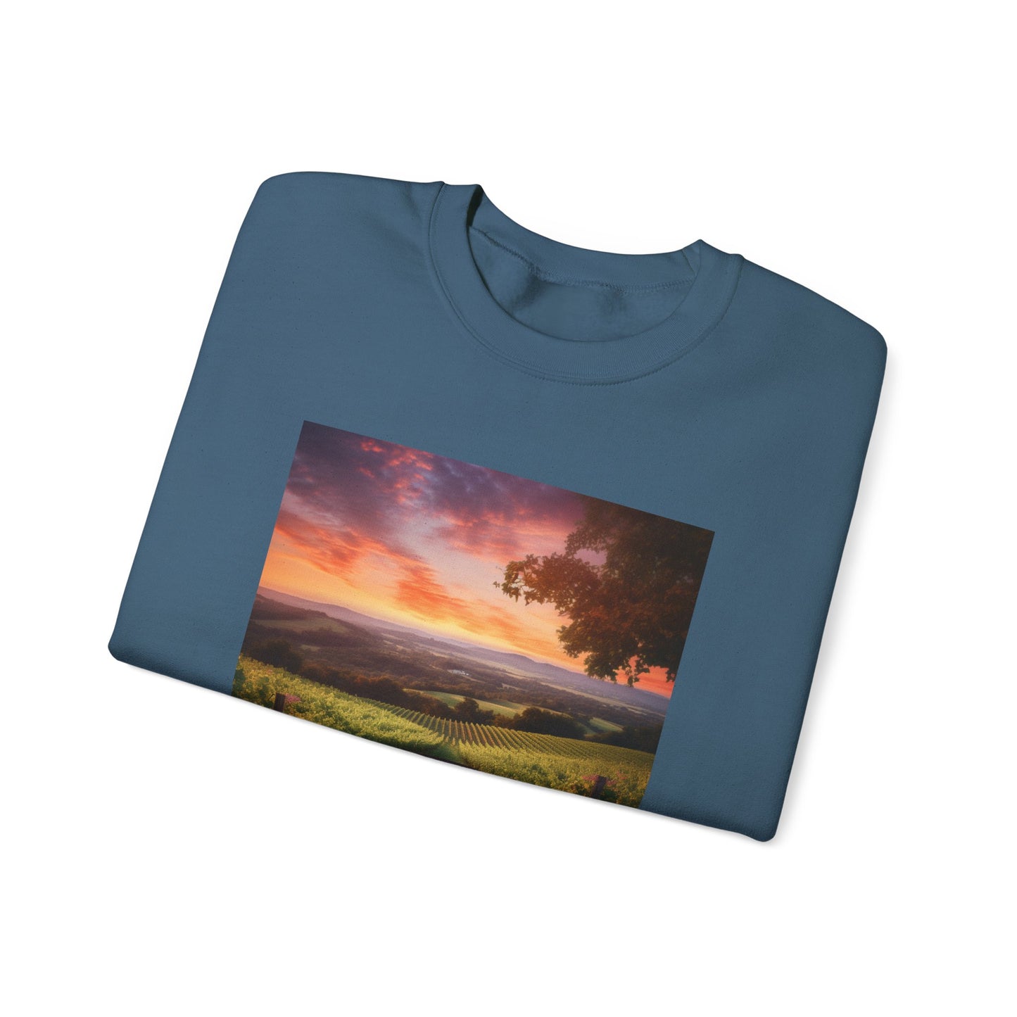 Scenic Sunset Vineyard — Crewneck Sweatshirt