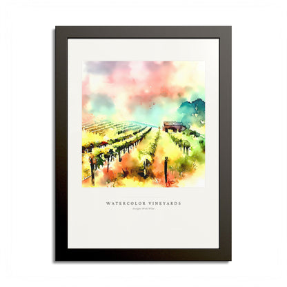 Watercolor Vineyards — Framed Art Print