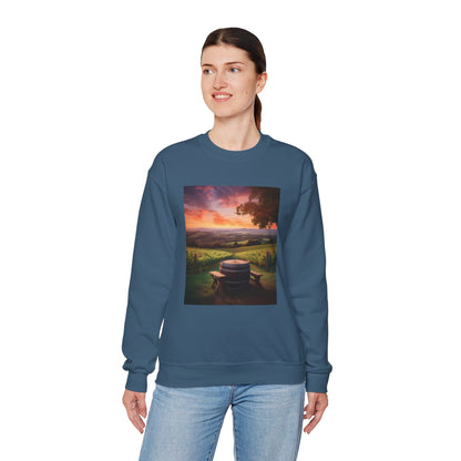 Scenic Sunset Vineyard — Crewneck Sweatshirt