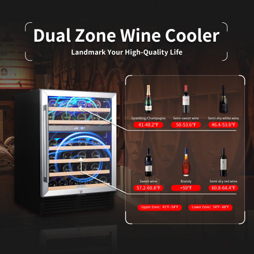 Dual Zone Wine Refrigerator — 46 Bottle Capacity