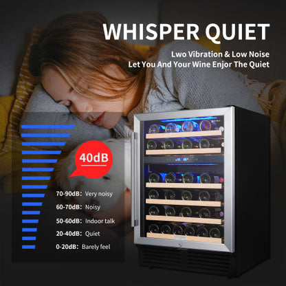 Dual Zone Wine Refrigerator — 46 Bottle Capacity