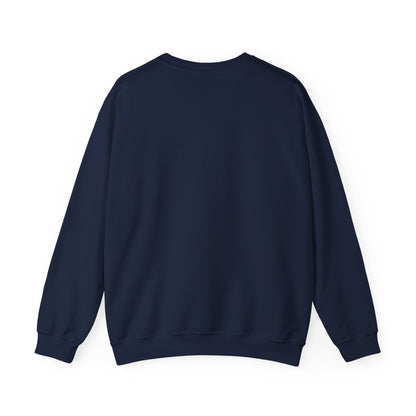Back view of the navy personalized Weekend Wine Club crewneck showing the plain undecorated back
