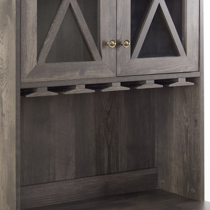 Farmhouse Kitchen Cabinet with Wine Rack