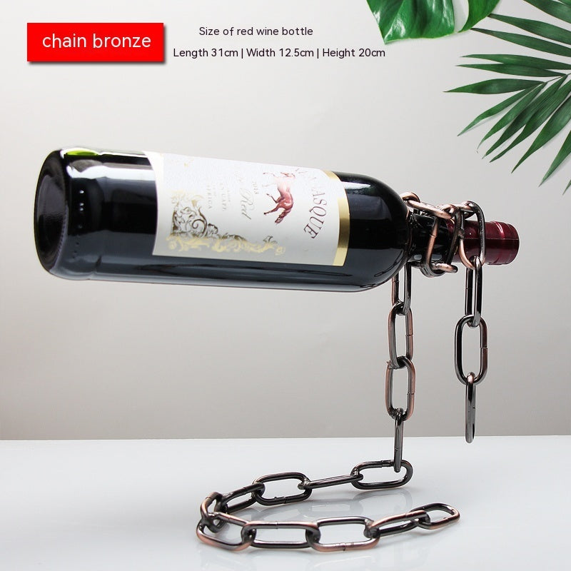Chain Wine Rack — Unique Floating Bottle Holder