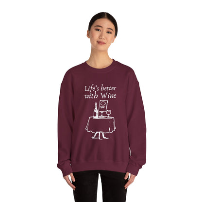 Life's Better With Wine — Crewneck Sweatshirt