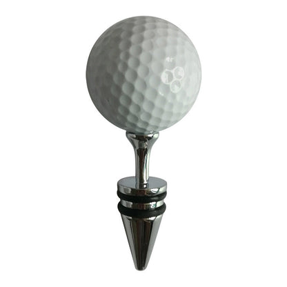 Component reference: Golf ball wine bottle stopper, white-background product shot (for bundle mockup)