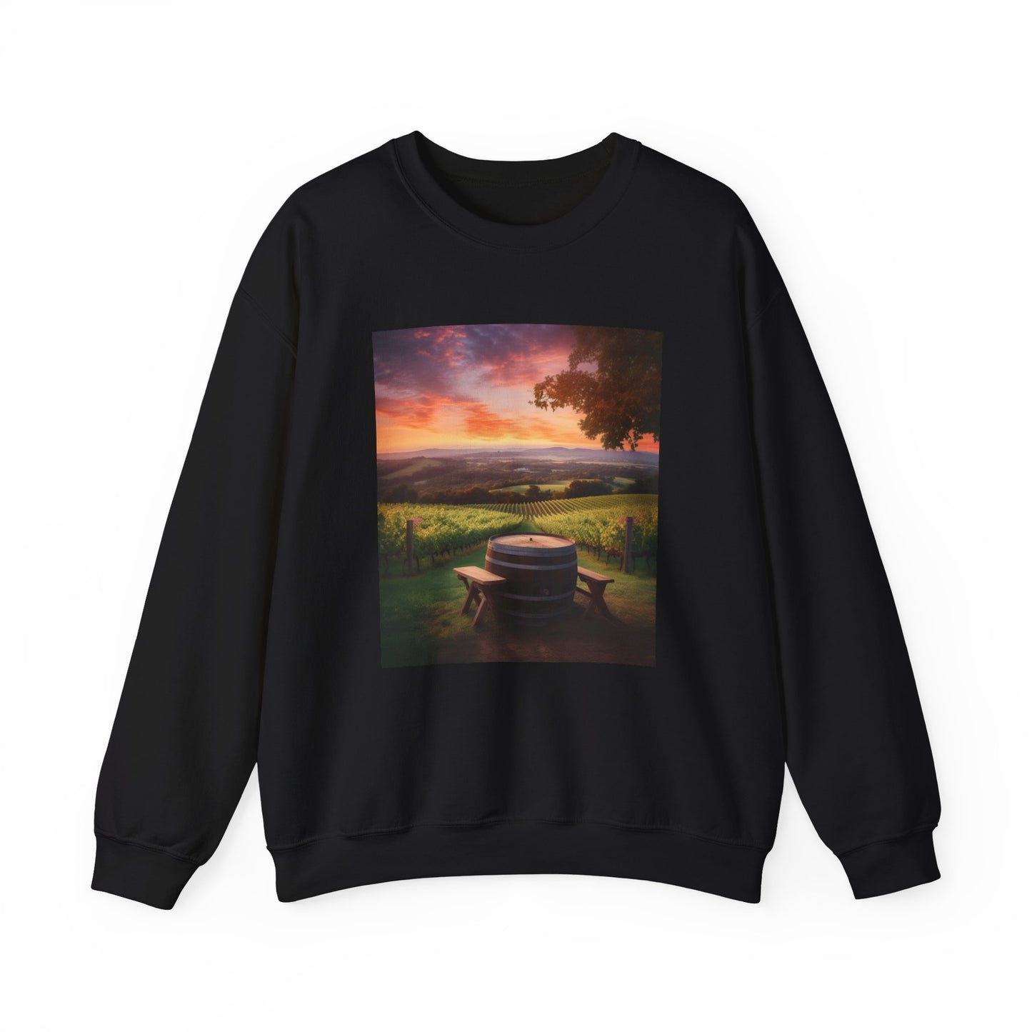 Scenic Sunset Vineyard — Crewneck Sweatshirt