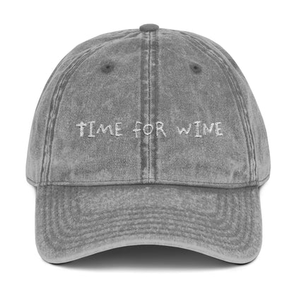 Time for Wine — Vintage Embroidered Cap