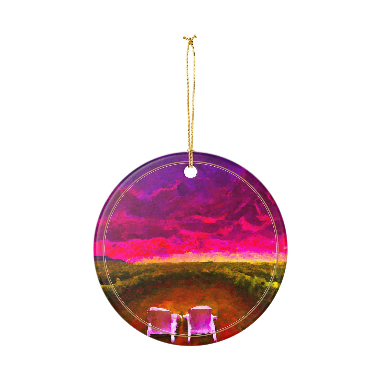 Surreal Sunset — Ceramic Ornament