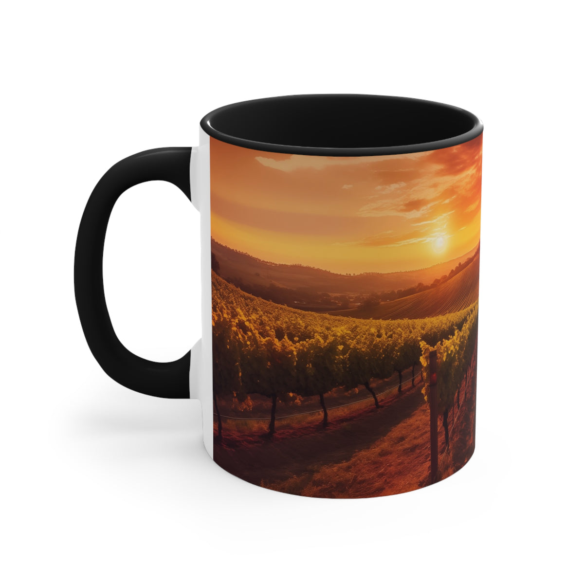 Vineyard at Sunset — Accent Mug (11oz / 15oz)