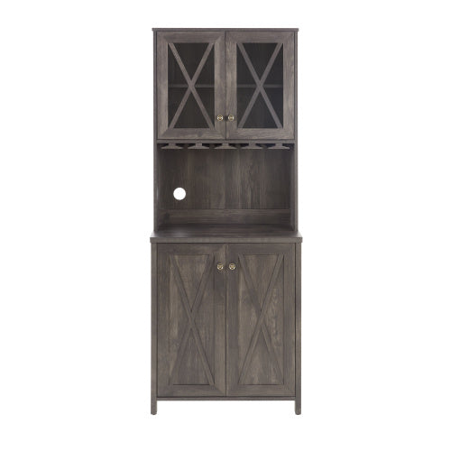 Farmhouse Kitchen Cabinet with Wine Rack