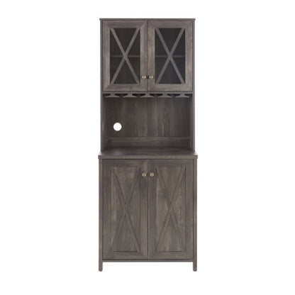 Farmhouse Kitchen Cabinet with Wine Rack