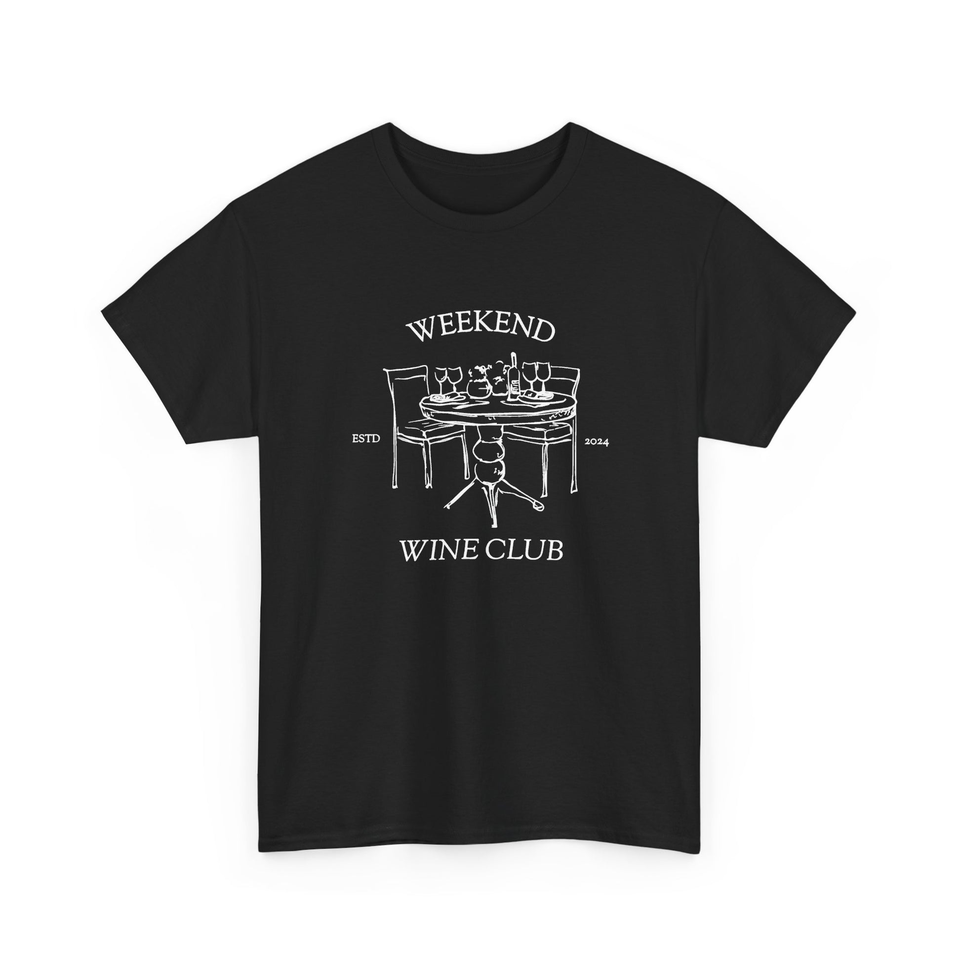 Weekend Wine Club Supper Edition — Classic Tee — Black, front view