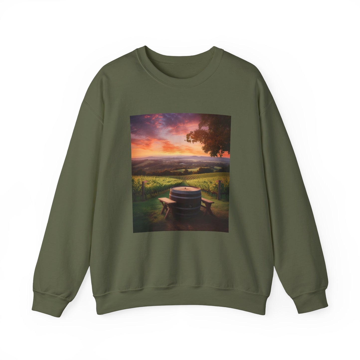 Scenic Sunset Vineyard — Crewneck Sweatshirt